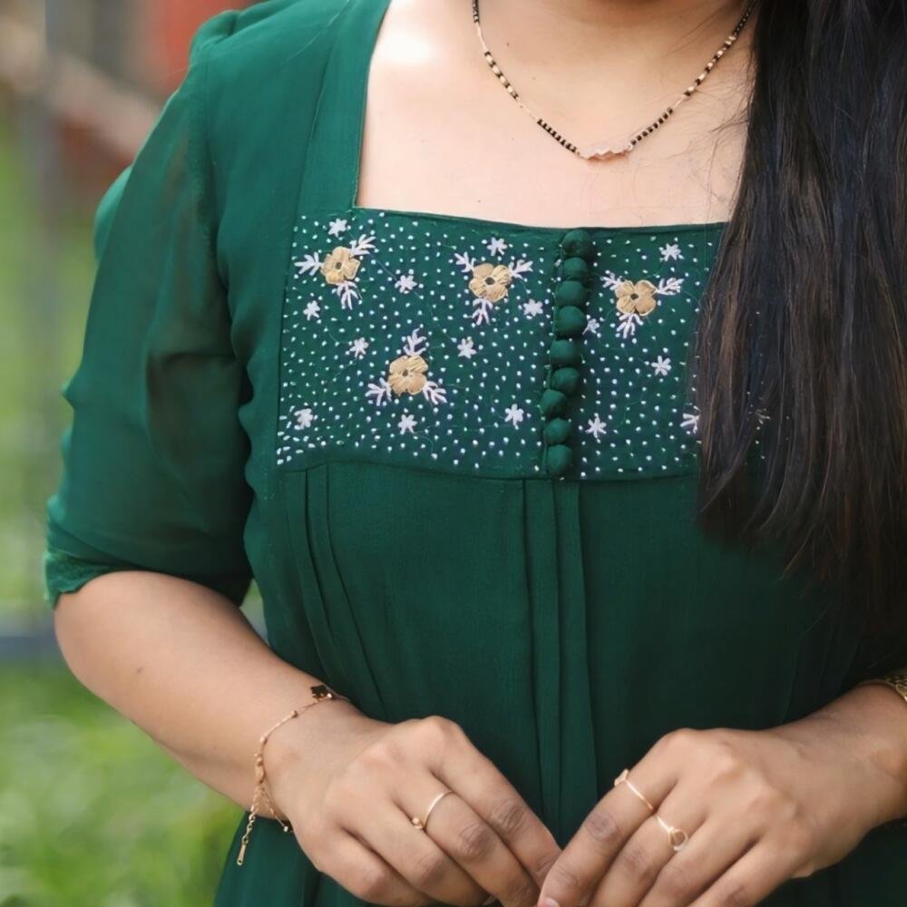 Handworked dyed pleated kurti
