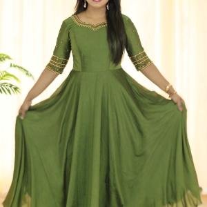 Heavy Handworked Partywear Umbrella Kurti