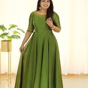 Heavy Handworked Partywear Umbrella Kurti