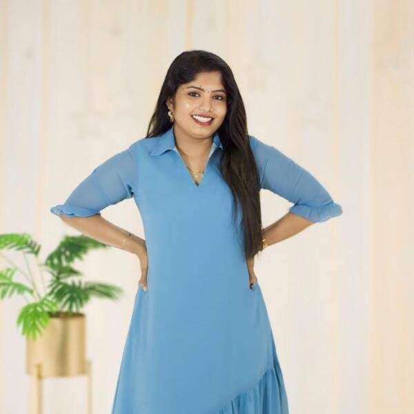 Georgette kurti with down frills