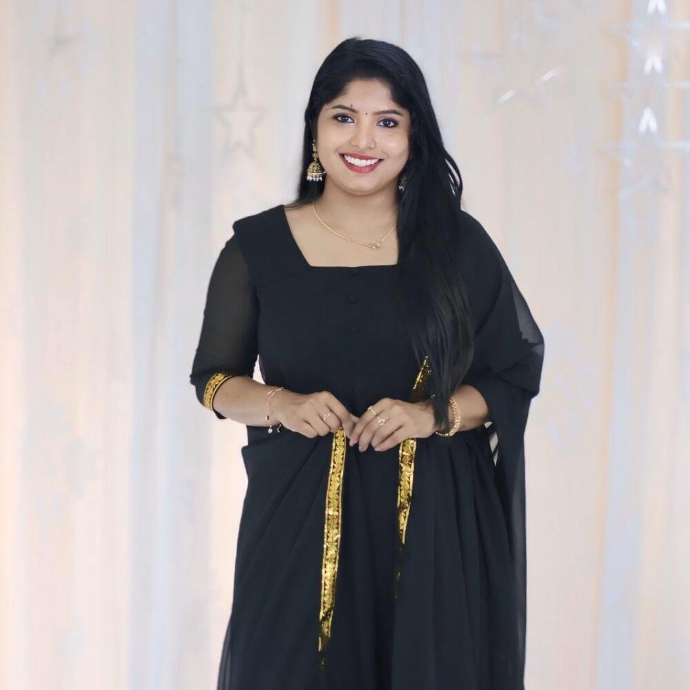 Georgette kurti with pattu border