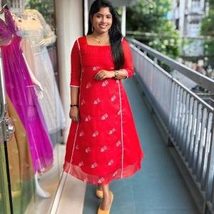 Premium Christmas Special Kota Check Designer Kurti