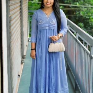 Well-Elegant Partywear Dyable Viscose Georgette Kurti